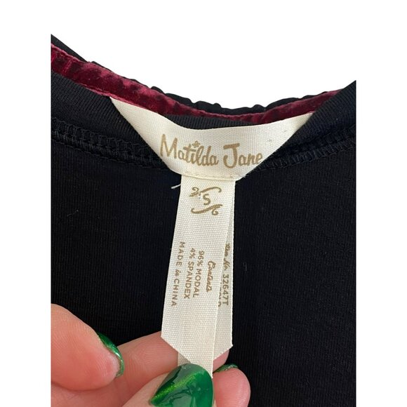 New Matilda Jane Womens Black Hi-Low Back-Slit Long-Sleeve Top S - Picture 4 of 11